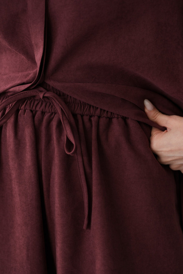 SUEDETTE WIDE PANTS