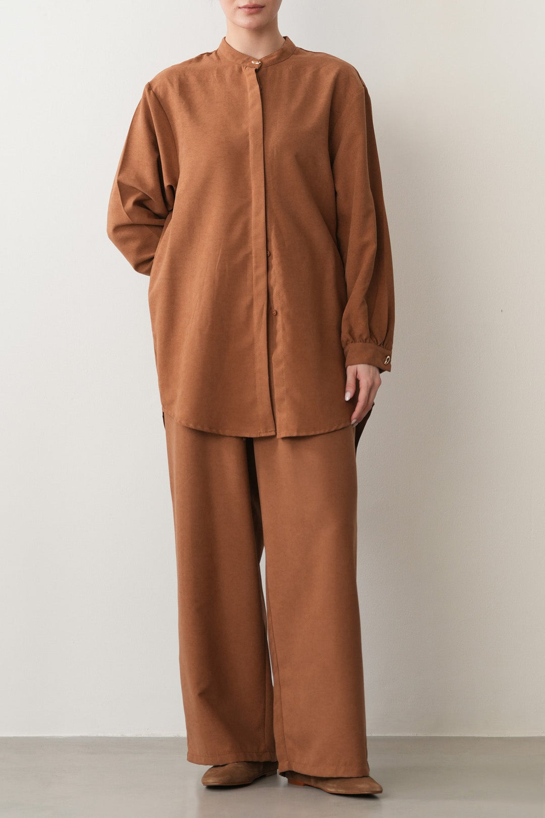 SUEDETTE WIDE PANTS