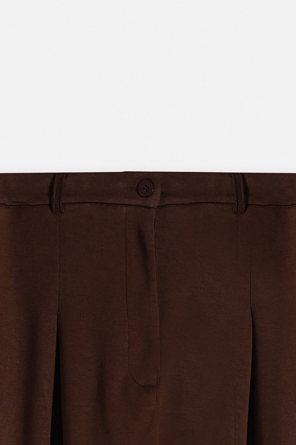 BROWN BOX PLEAT PANTS