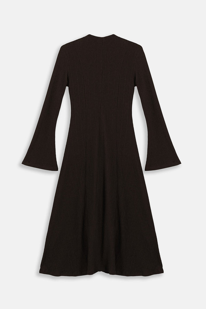 BROWN FIT & FLARE DRESS