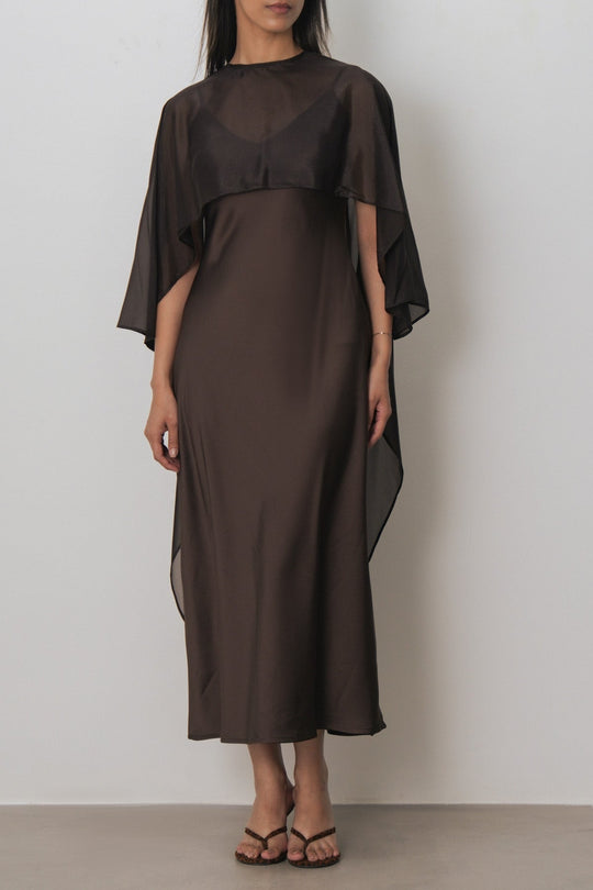 DATE NIGHT DRESS WITH CAPELET