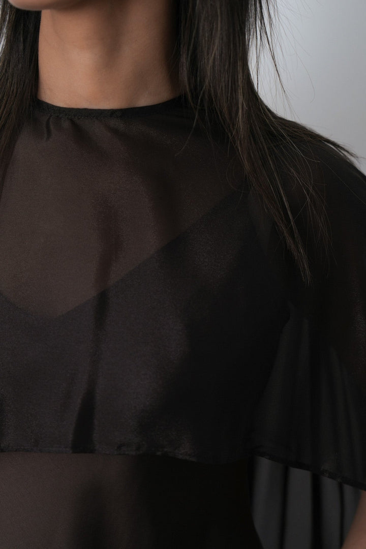 DATE NIGHT DRESS WITH CAPELET