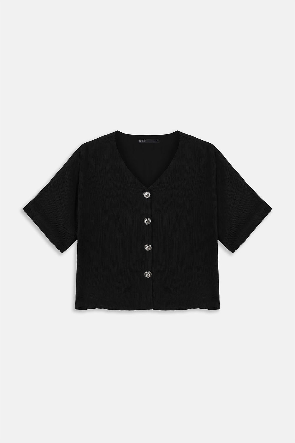 BLACK GINGKO TEXTURED BLOUSE