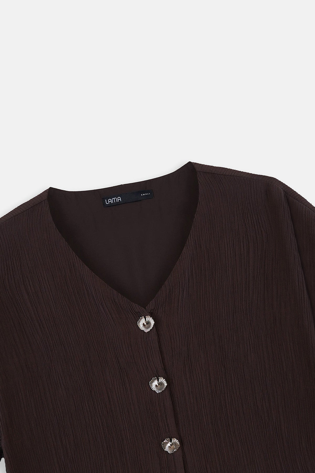 BROWN GINGKO TEXTURED BLOUSE