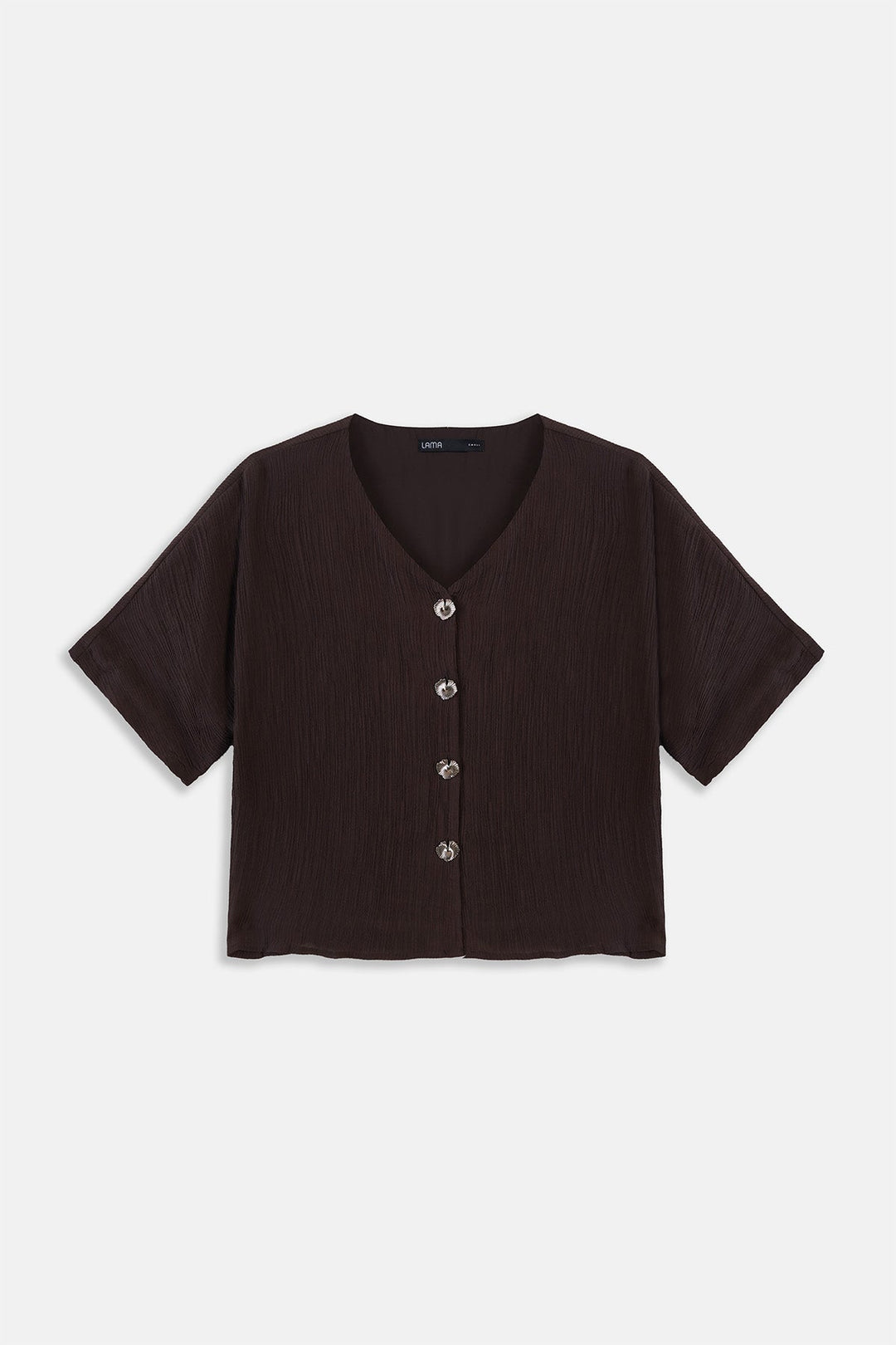 BROWN GINGKO TEXTURED BLOUSE