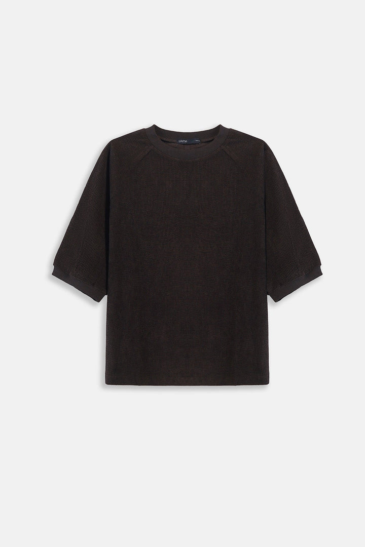 BROWN CORDUROY STRETCHY SHIRT