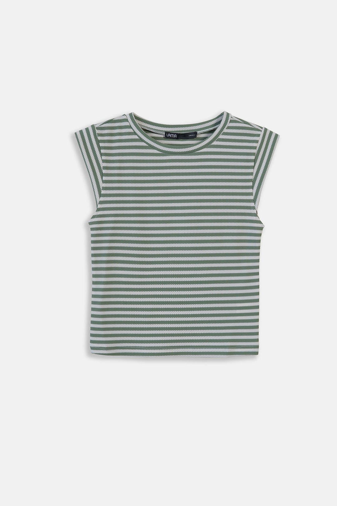OLIVE WHITE-YARN DYED TEE