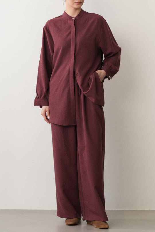 SUEDETTE COLLAR TUNIC