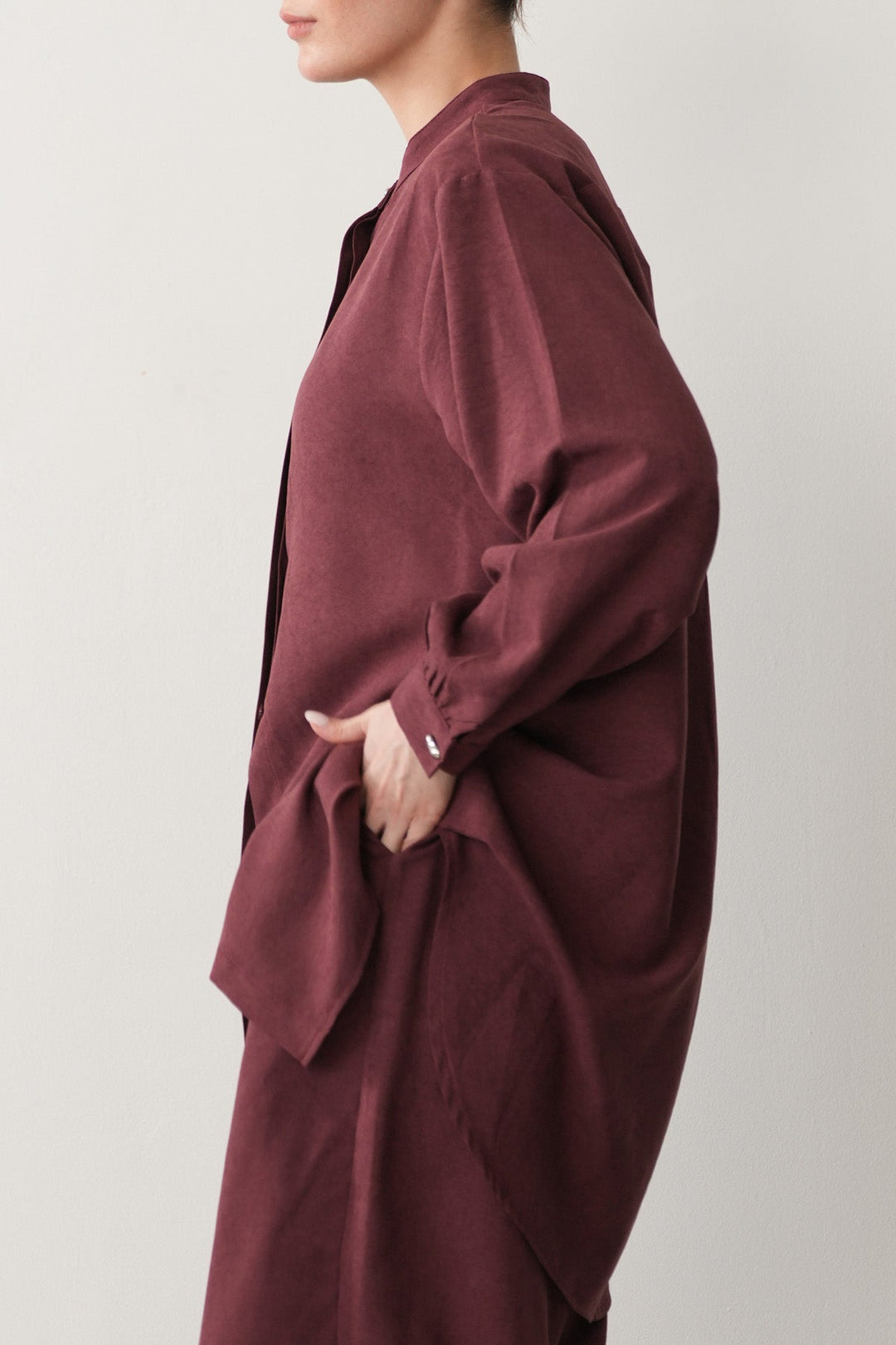 SUEDETTE COLLAR TUNIC
