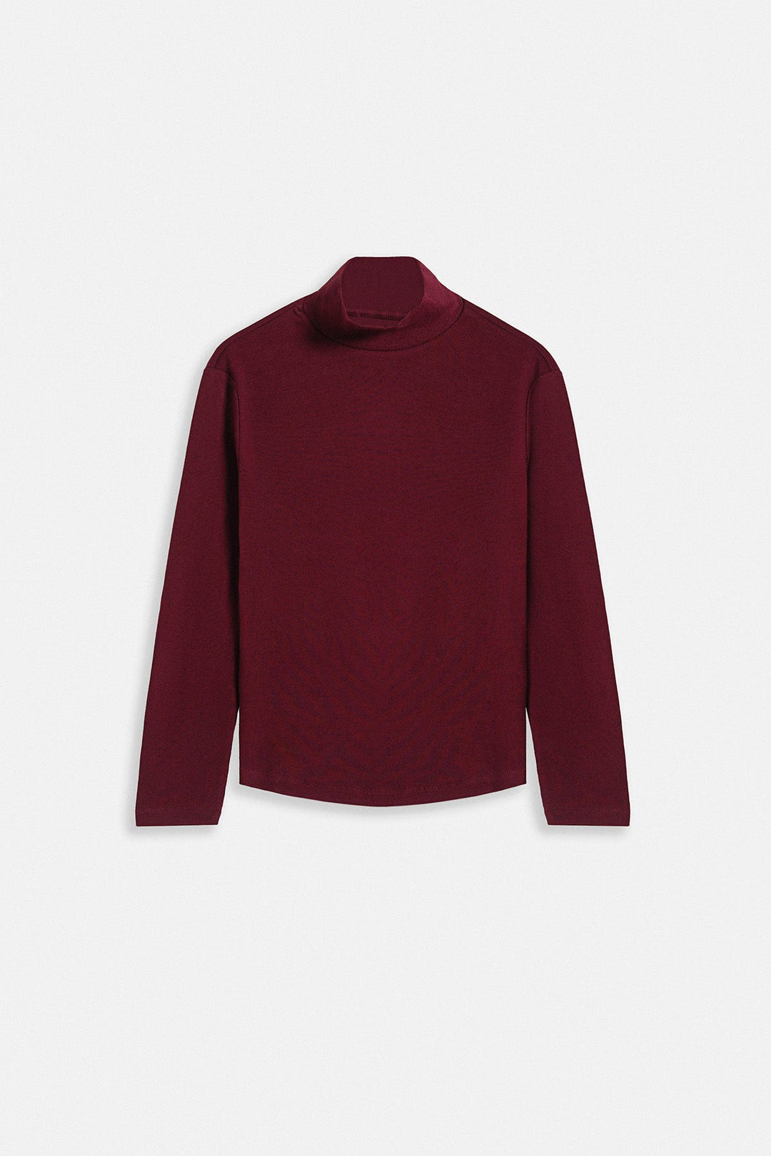 MAROON FITTED TURTLENECK