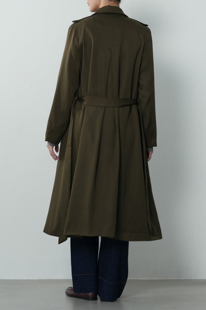 SILKY TRENCH STYLE COAT