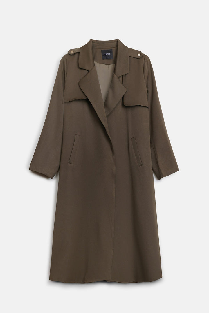 SILKY TRENCH STYLE COAT