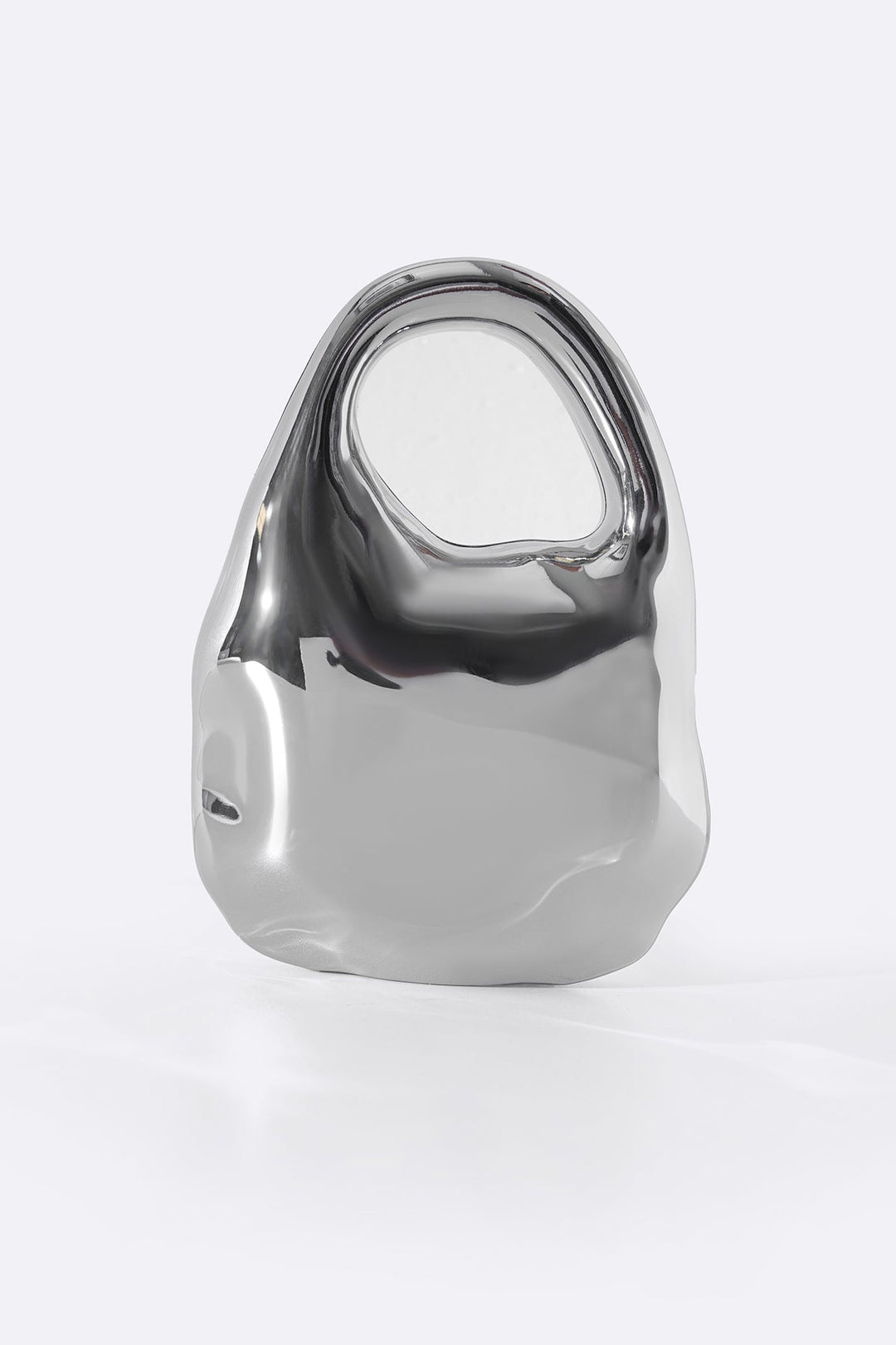 SILVER RUNWAY EDITORIAL CLUTCH