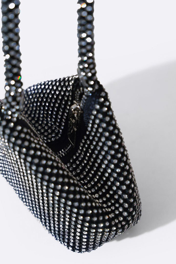 BLACK MINI STUD WRIST BAG