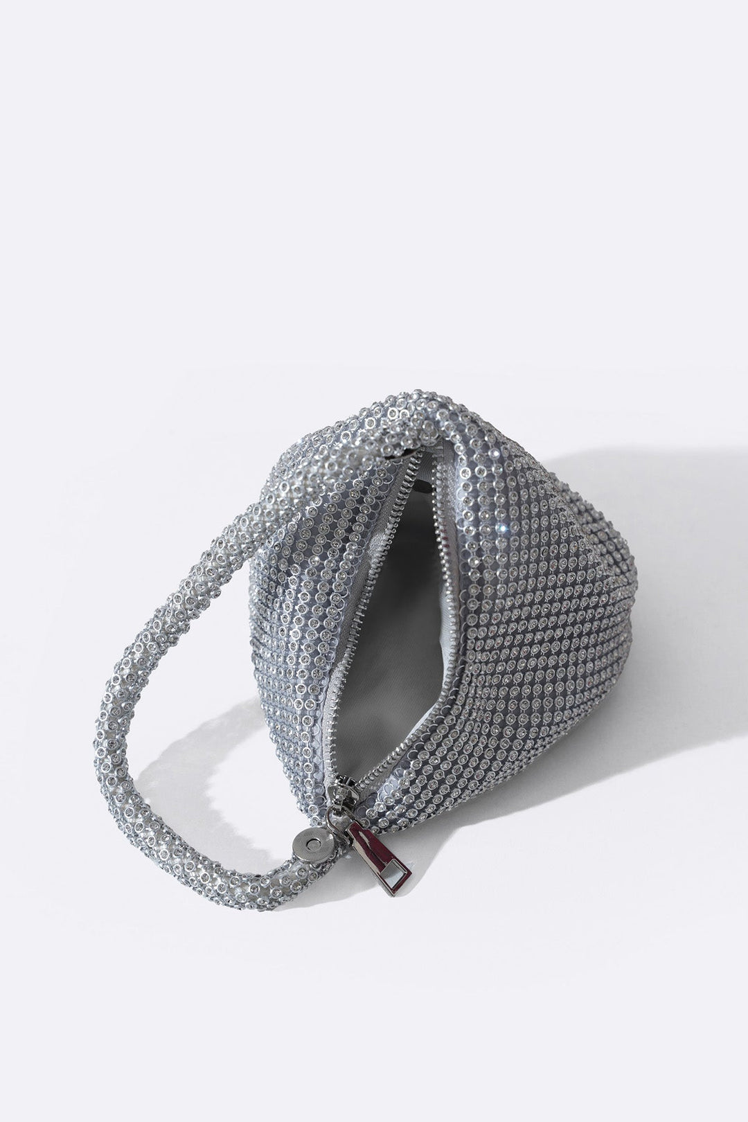 SILVER MINI STUD WRIST BAG