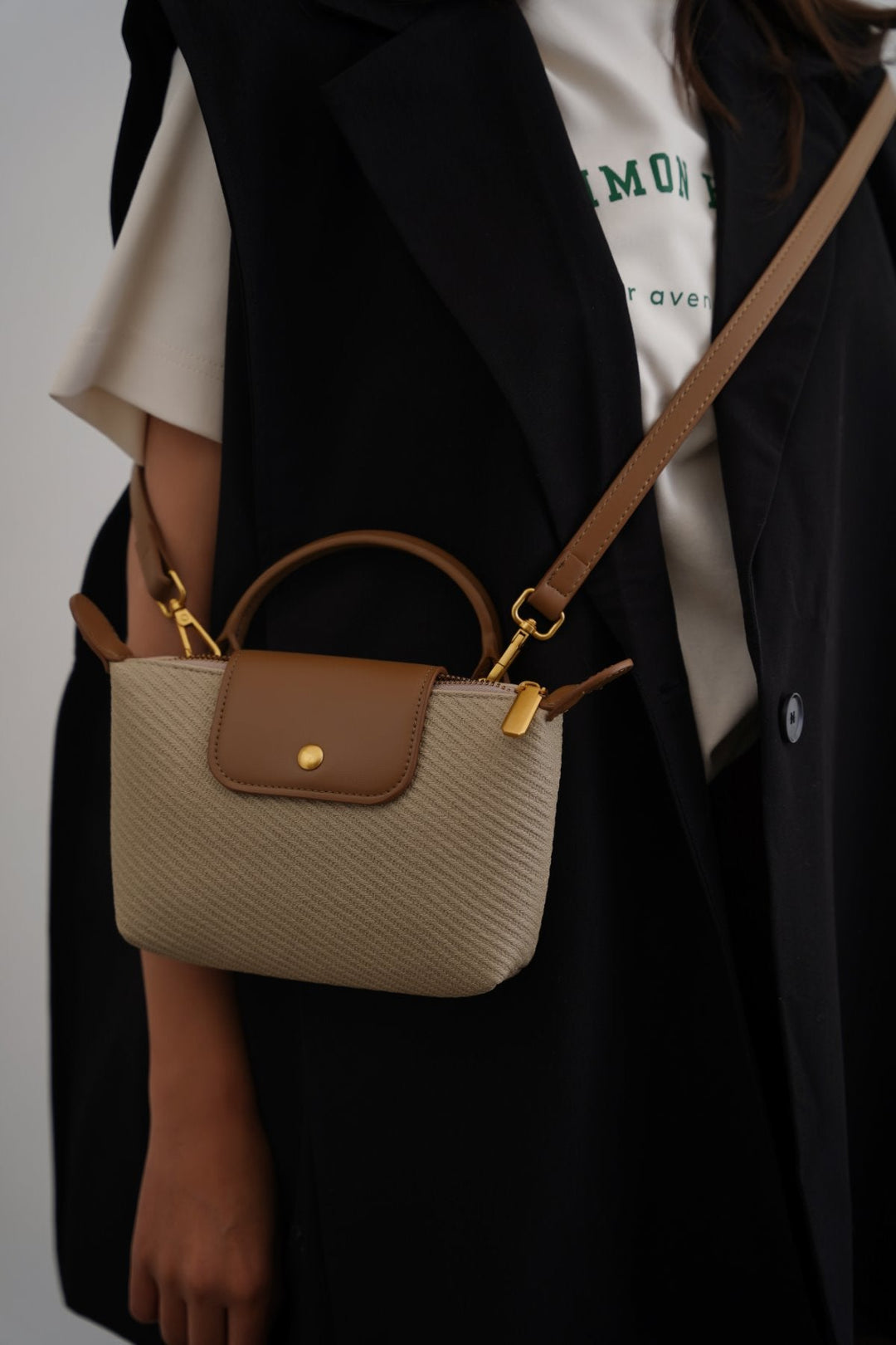 BEIGE SMALL LOTUS CROSSBODY