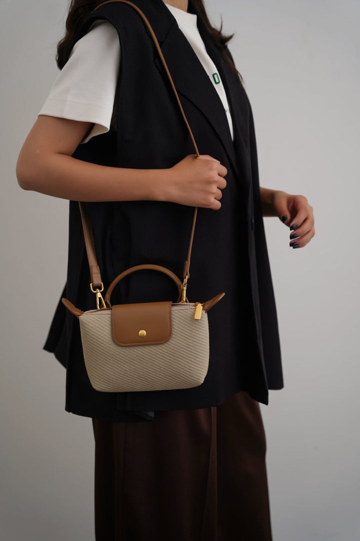 BEIGE SMALL LOTUS CROSSBODY