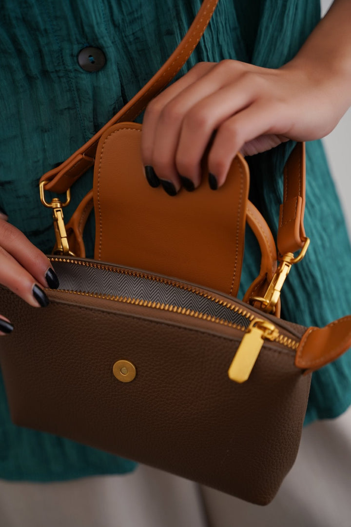 COFFEE SMALL LOTUS CROSSBODY