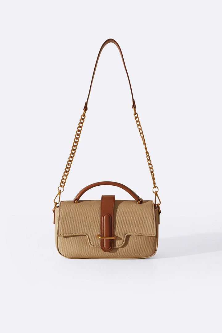 BEIGE YOLU TOP HANDLE BAG