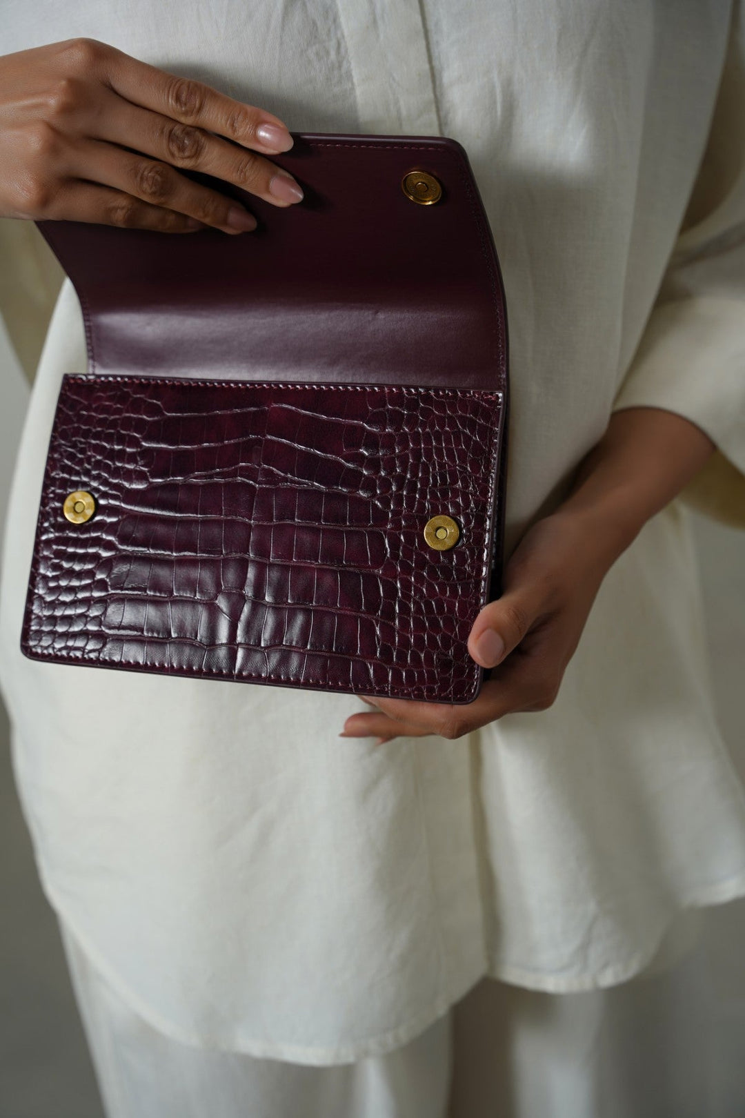 BURGUNDY BOXY STATEMENT BAG