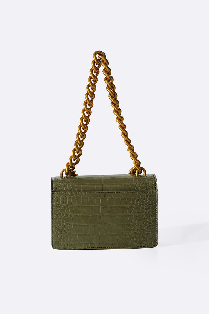 OLIVE BOXY STATEMENT BAG