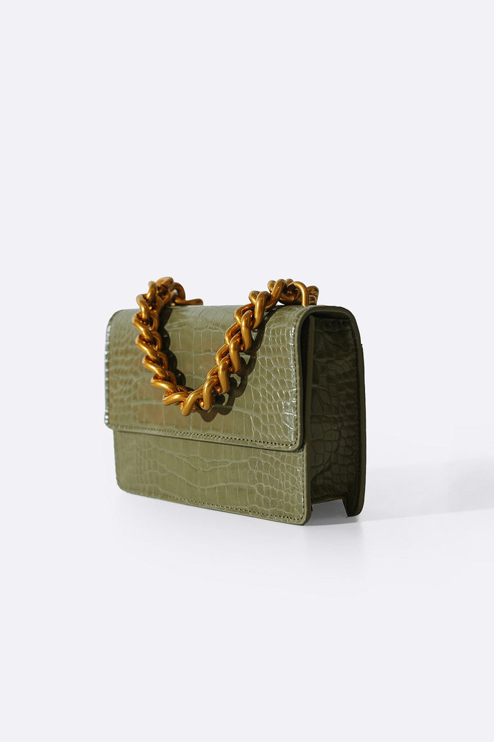 OLIVE BOXY STATEMENT BAG