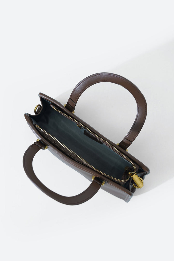 COFFEE MEDIUM TOP-HANDLE PURSE