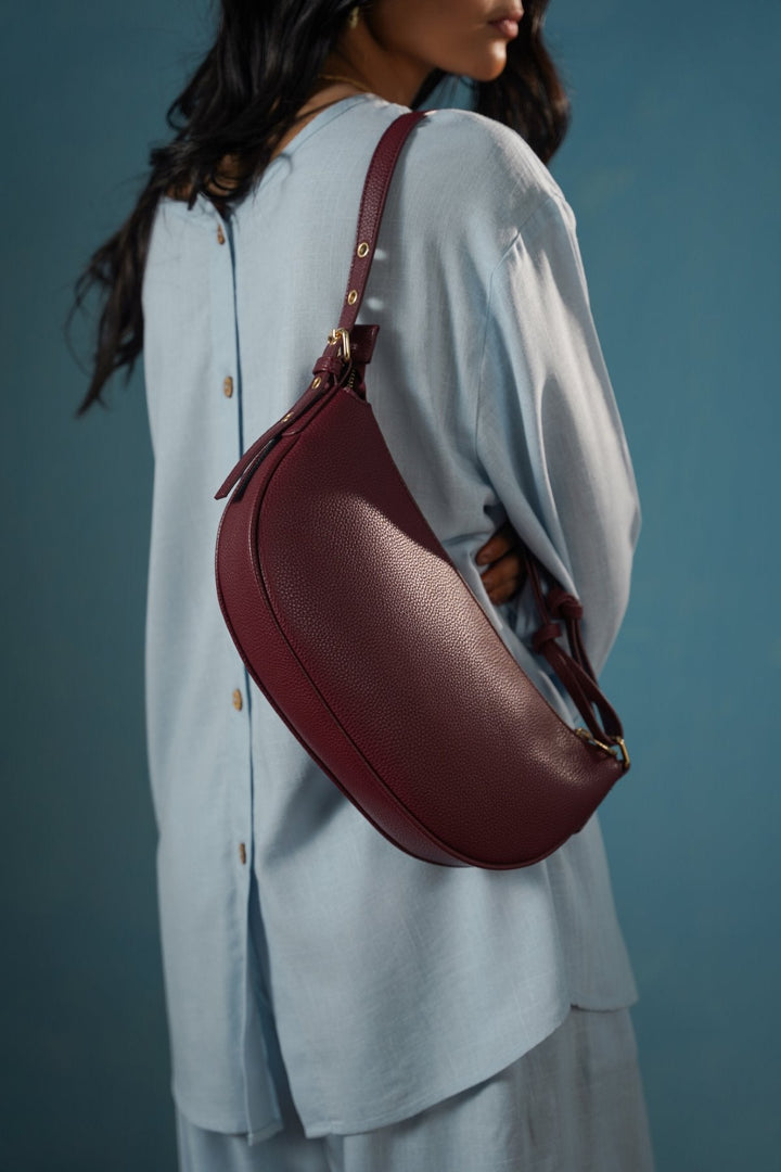 BURGUNDY AFTER HOURS SHOULDER BAG