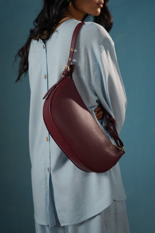 BURGUNDY AFTER HOURS SHOULDER BAG