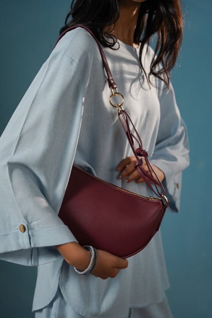 BURGUNDY AFTER HOURS SHOULDER BAG