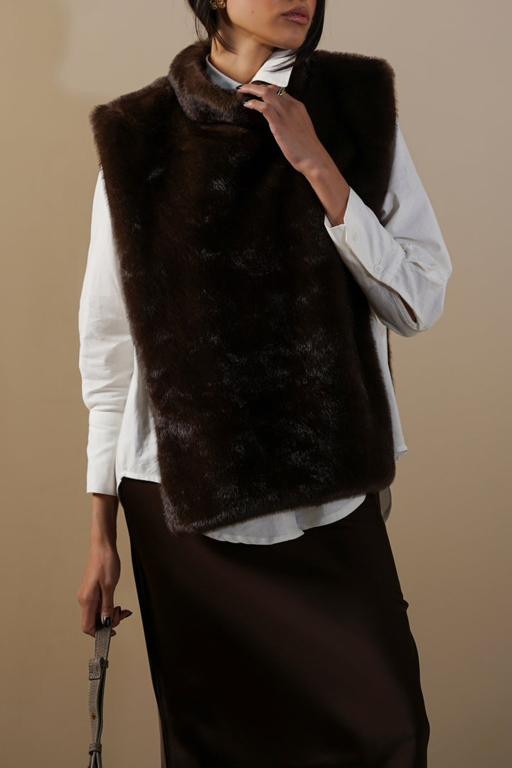 COFFEE FAUX FUR WARMER