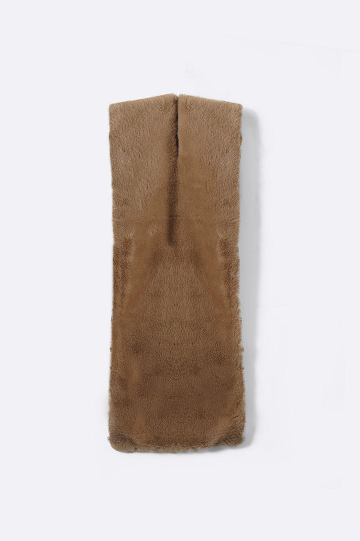 BEIGE FUR CROSSOVER WARMER