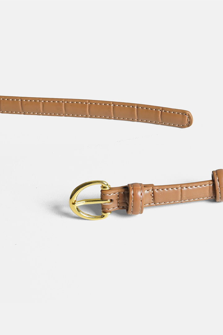 BEIGE-REY TEXTURED BELT