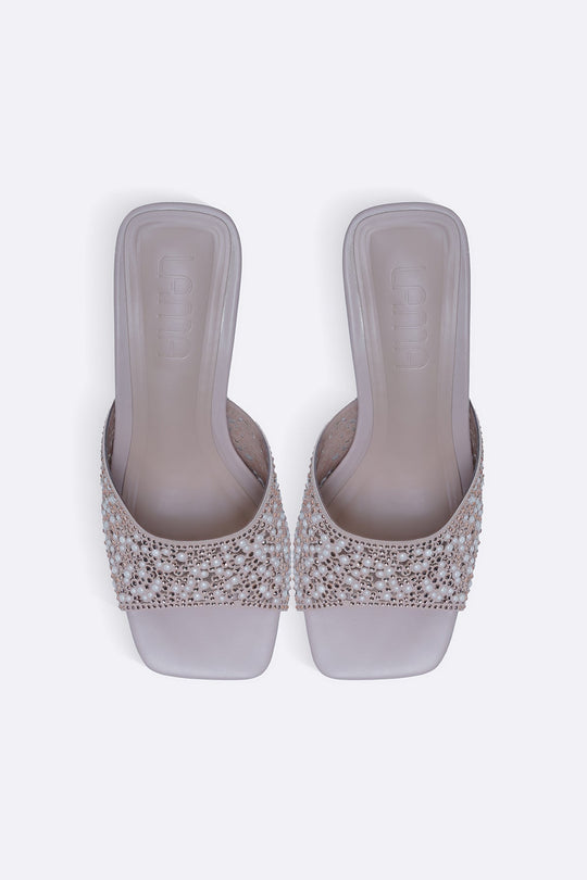NUDE GLITTER BEAD STILETTOS