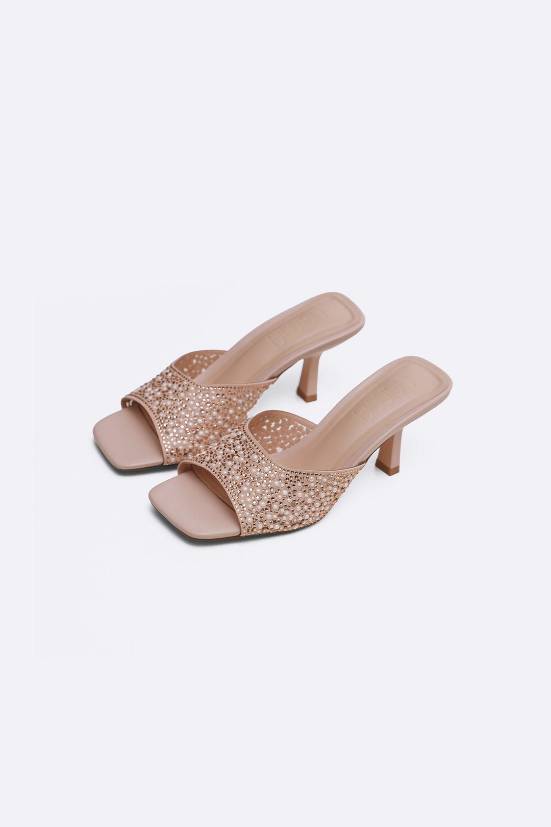 NUDE GLITTER BEAD STILETTOS