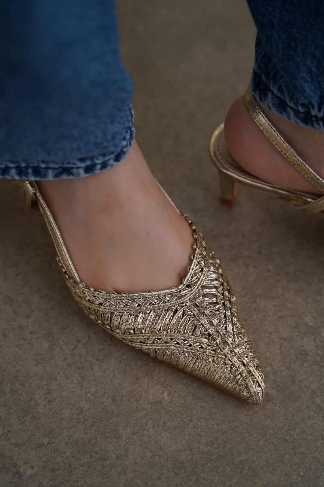 GOLD LINETTI PARTY HEELS