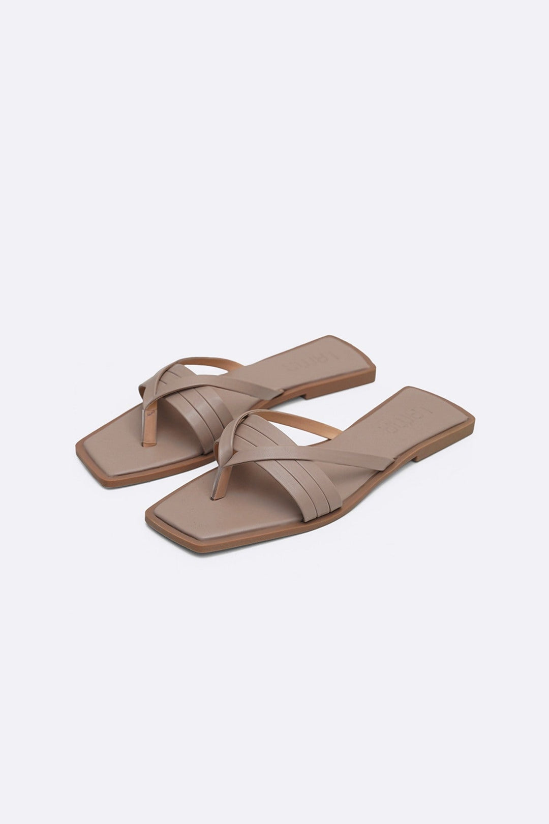 TAUPE LUCCA STRAPPY SLIDES