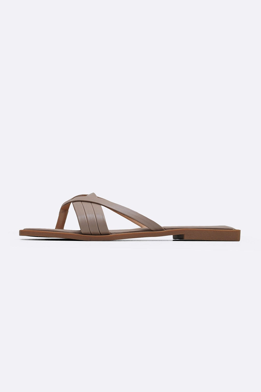 TAUPE LUCCA STRAPPY SLIDES