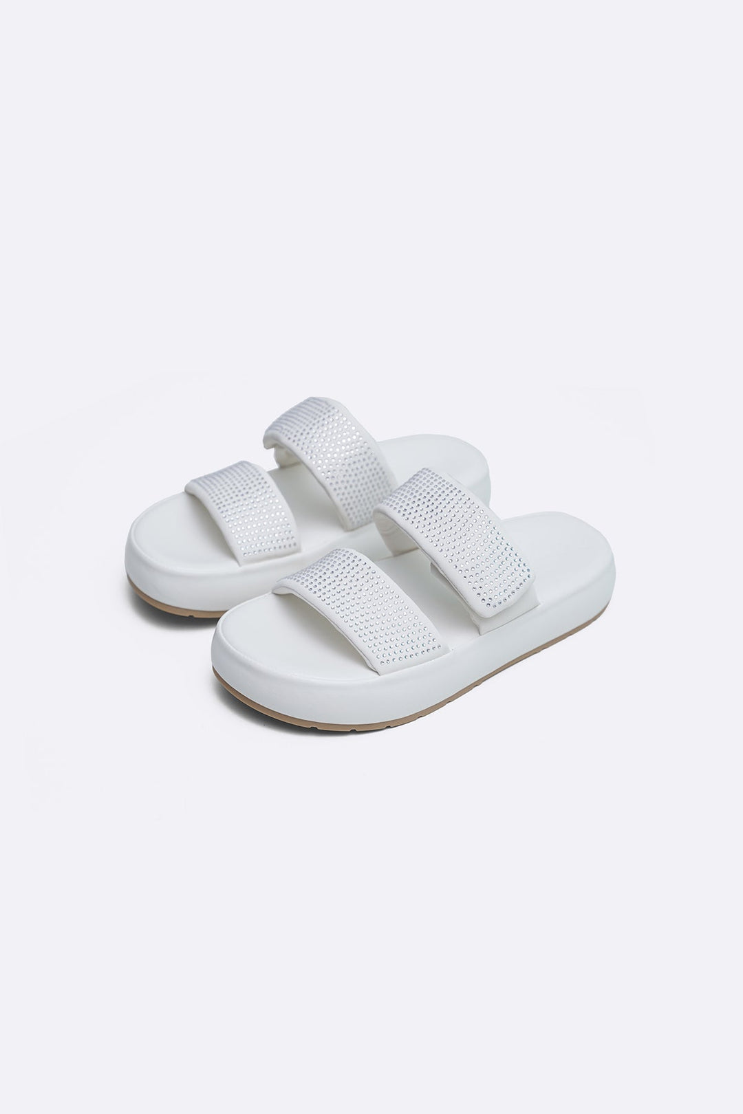 WHITE SPARKLE MAMA SLIDES