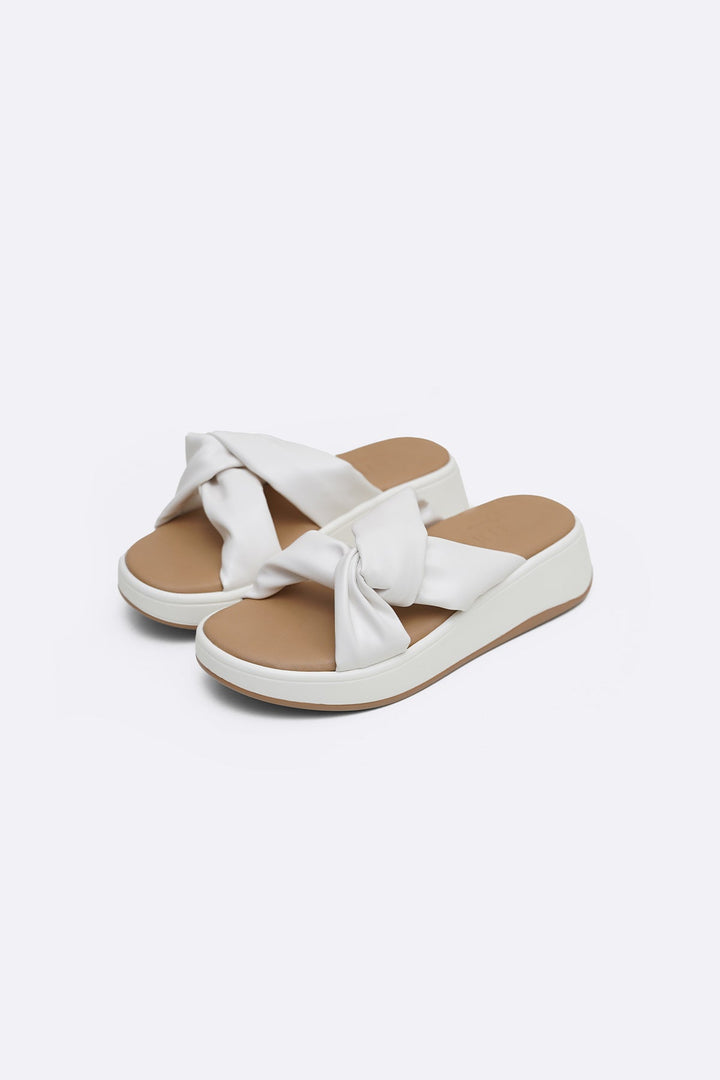 WHITE KNOT MAMA SLIDES