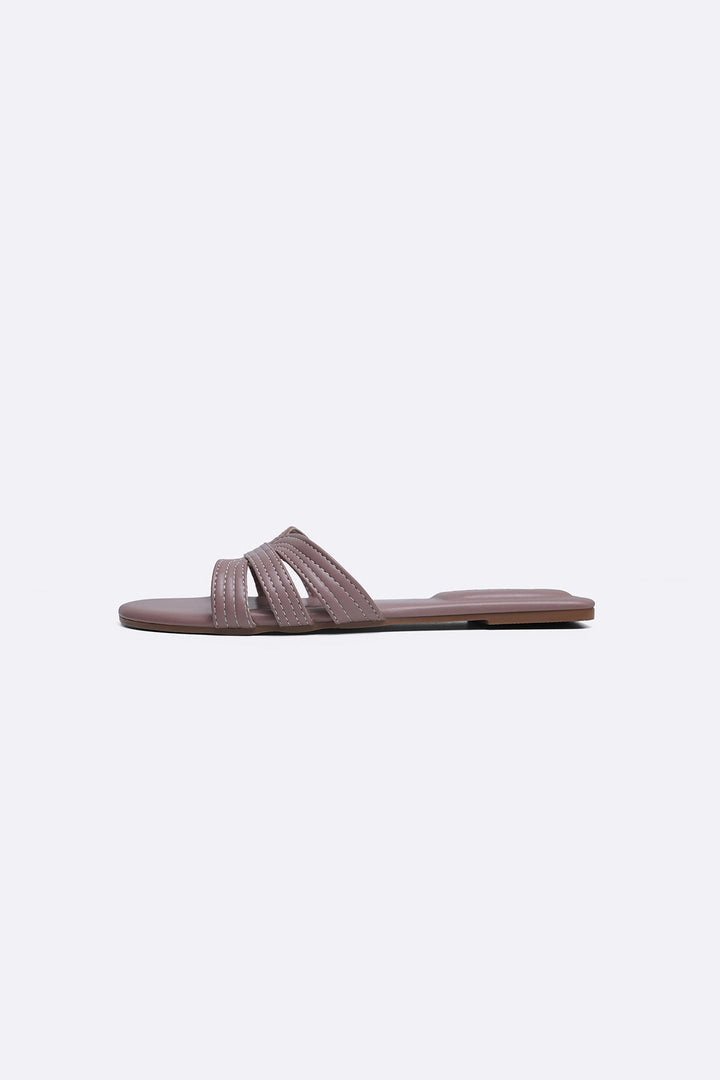 PINK STRAPPY STITCH SLIDES