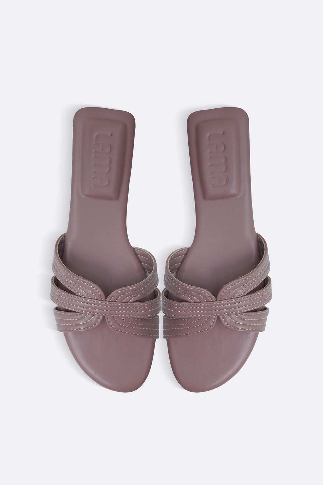 PINK STRAPPY STITCH SLIDES