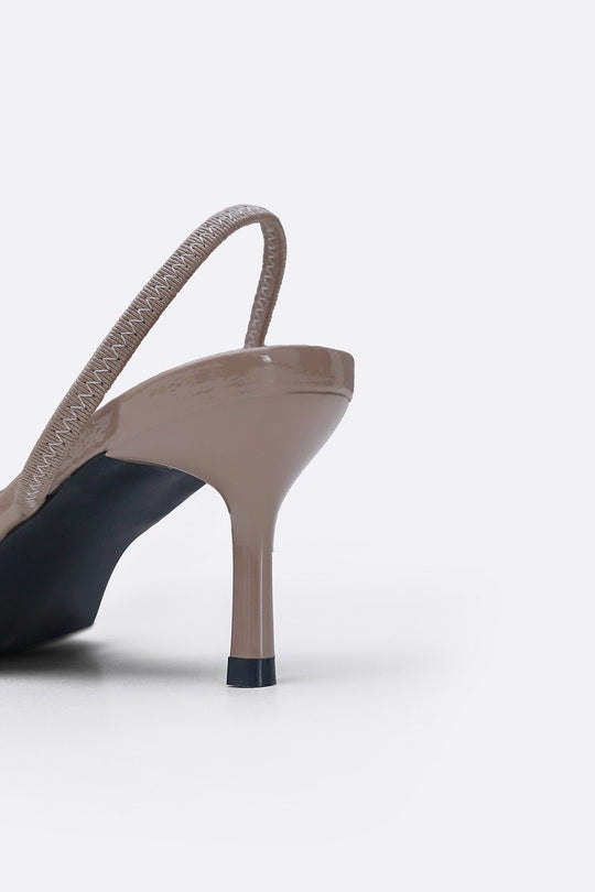TAUPE LOU SLINGBACK HEELS