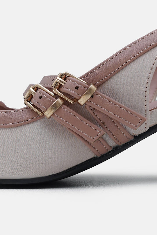 PINK-SATIN BALLERINA HEELS
