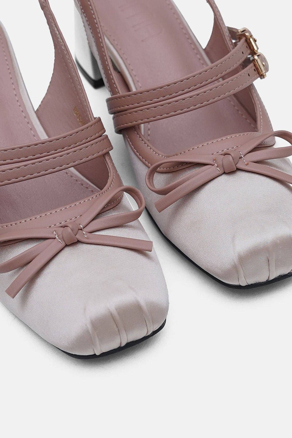 PINK-SATIN BALLERINA HEELS