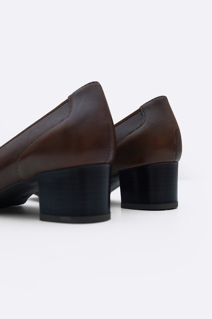 DARK BROWN MAMA LEATHER HEELS