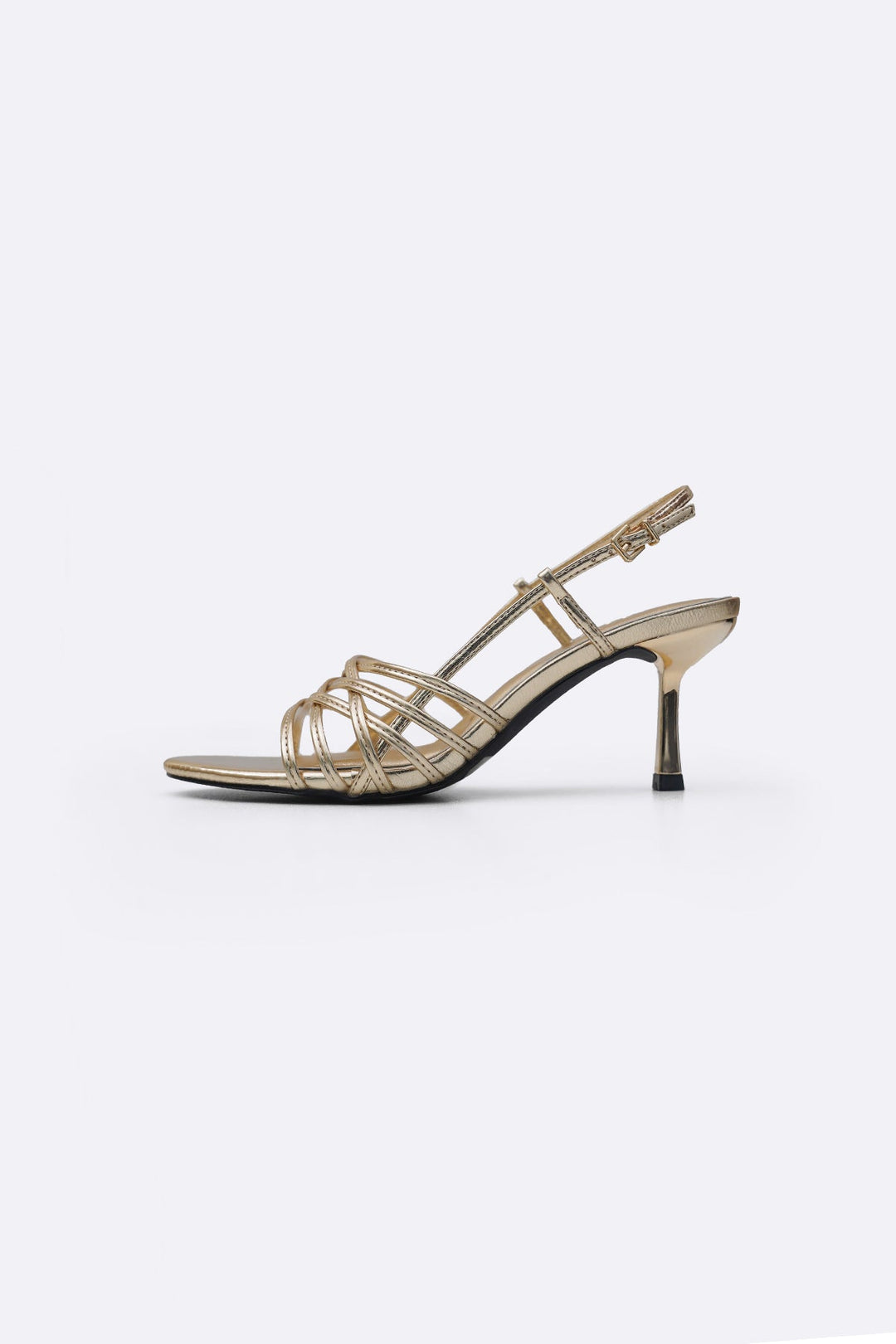 GOLD STRAPPY MIDNIGHT HEELS