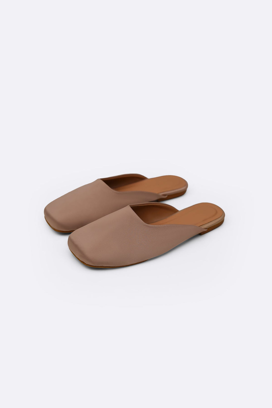 TAUPE SATIN MULES