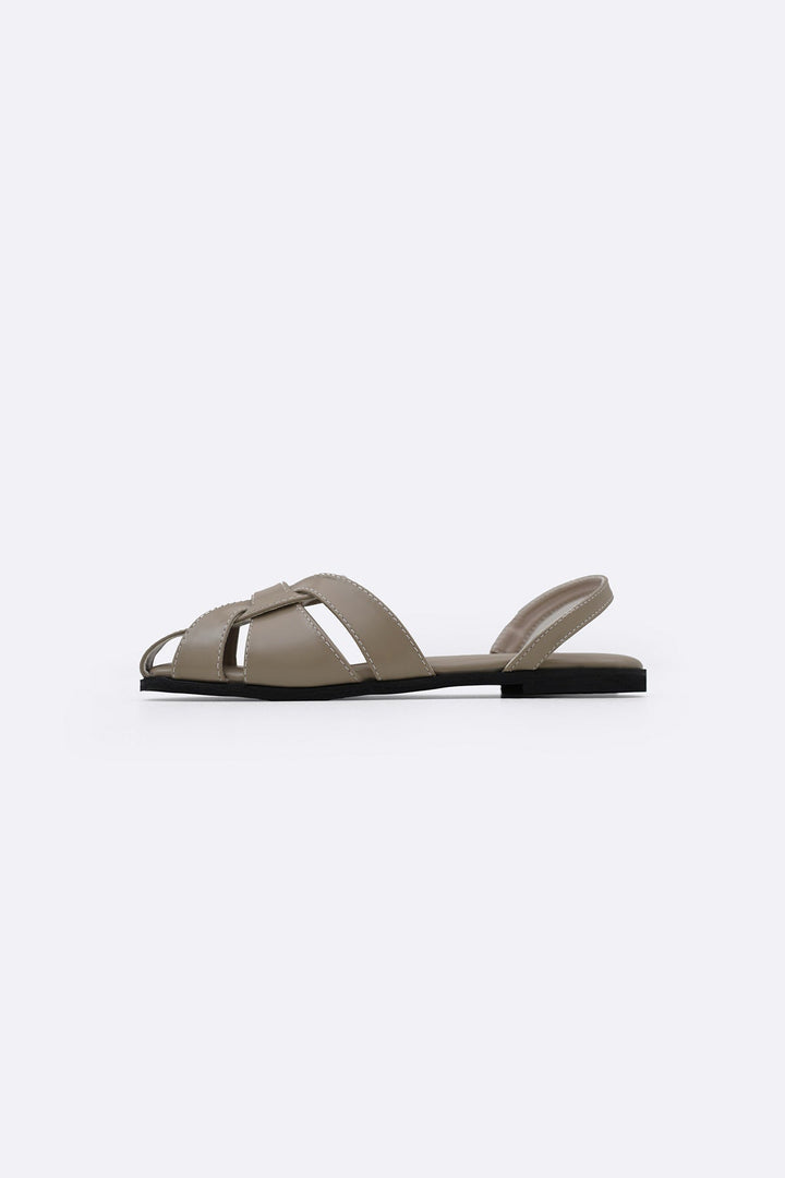 TAUPE ROMAN FLAT SANDALS