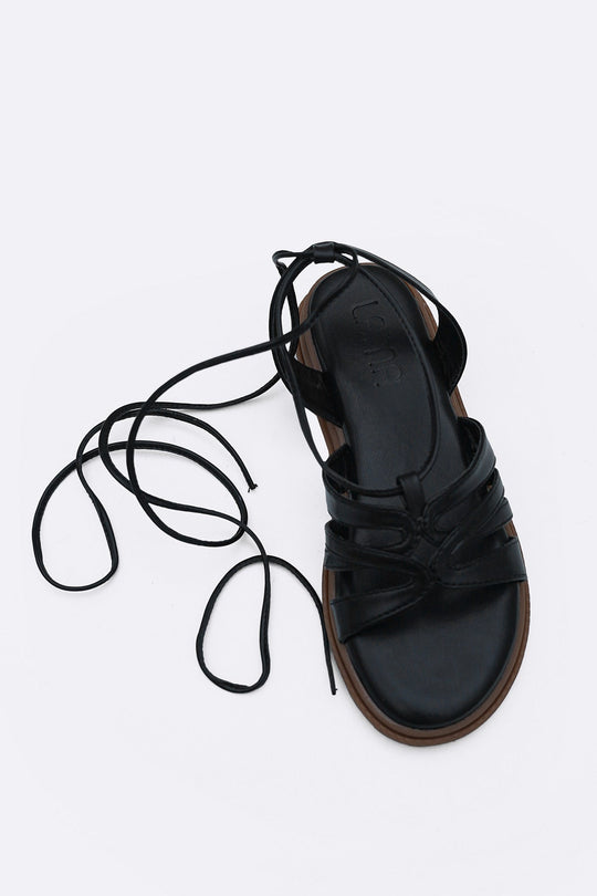 BLACK COMFY GLADIATOR SANDALS